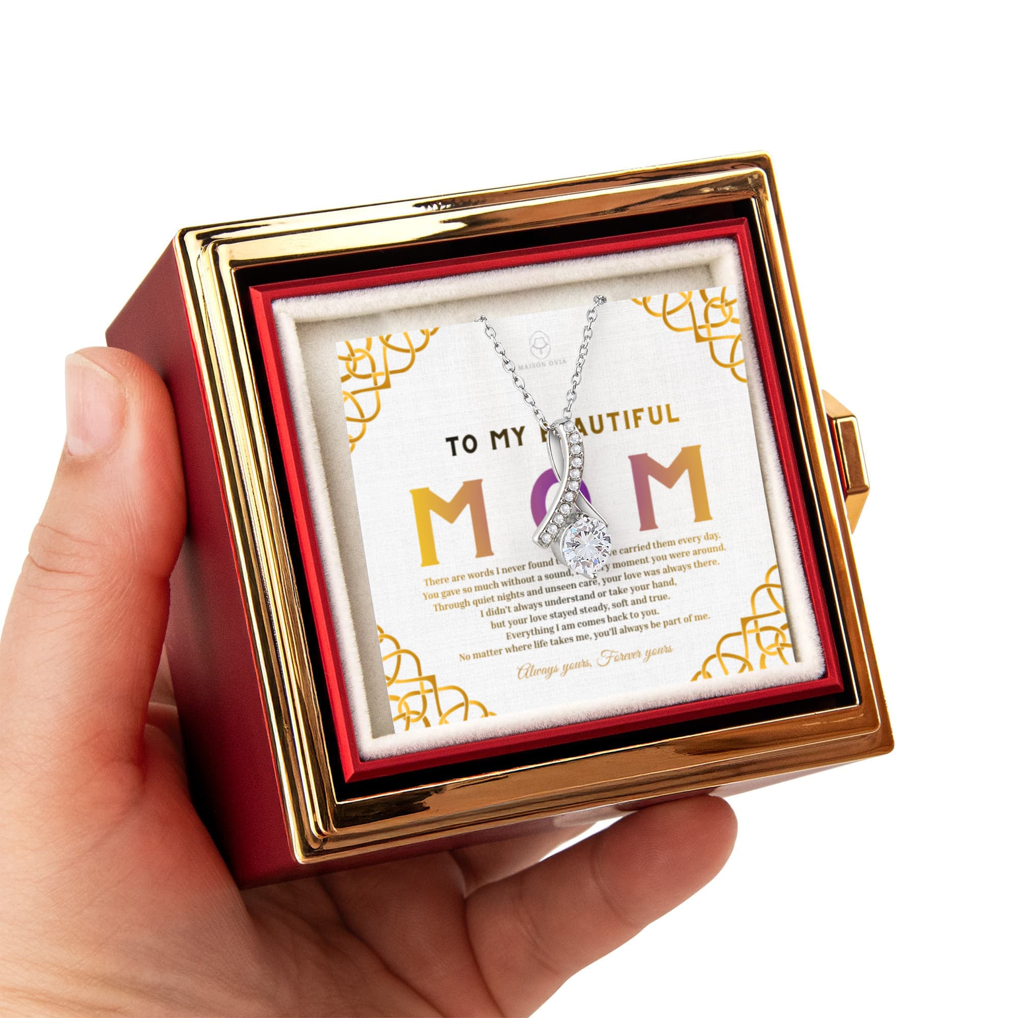 Alluring Beauty Necklace with Rose Box – Mother's Day Gift