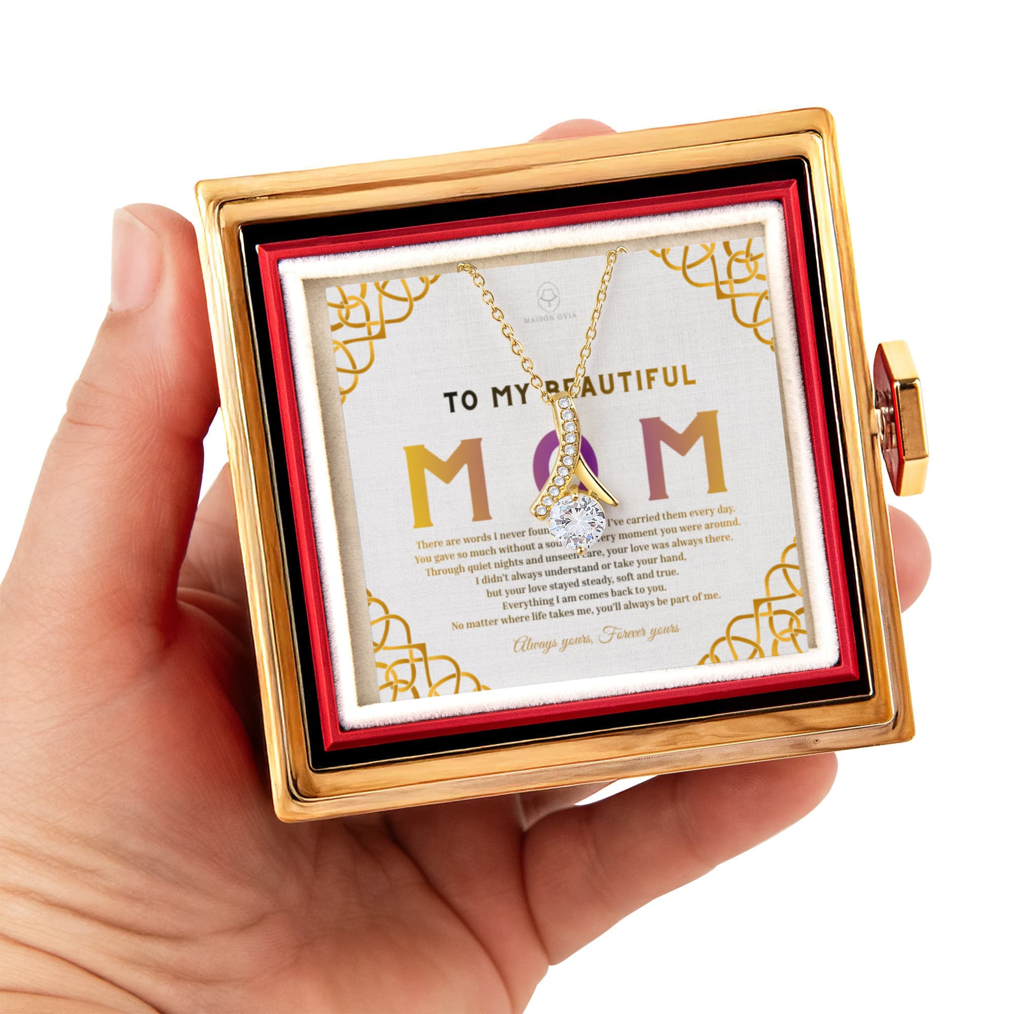 Alluring Beauty Necklace with Rose Box – Mother's Day Gift